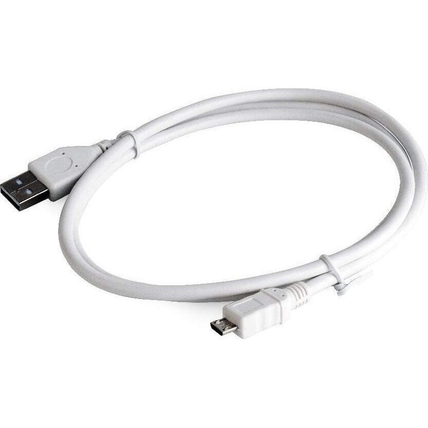 Кабель USB A (M) - microUSB B (M), 1м, Cablexpert CCP-mUSB2-AMBM-W-1M