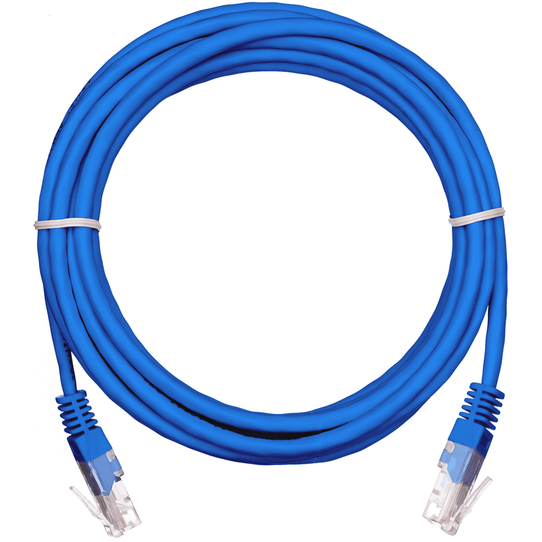 Патч-корд NETLAN EC-PC4UD55B-BC-PVC-100-BL-5, 10м, 5 шт.
