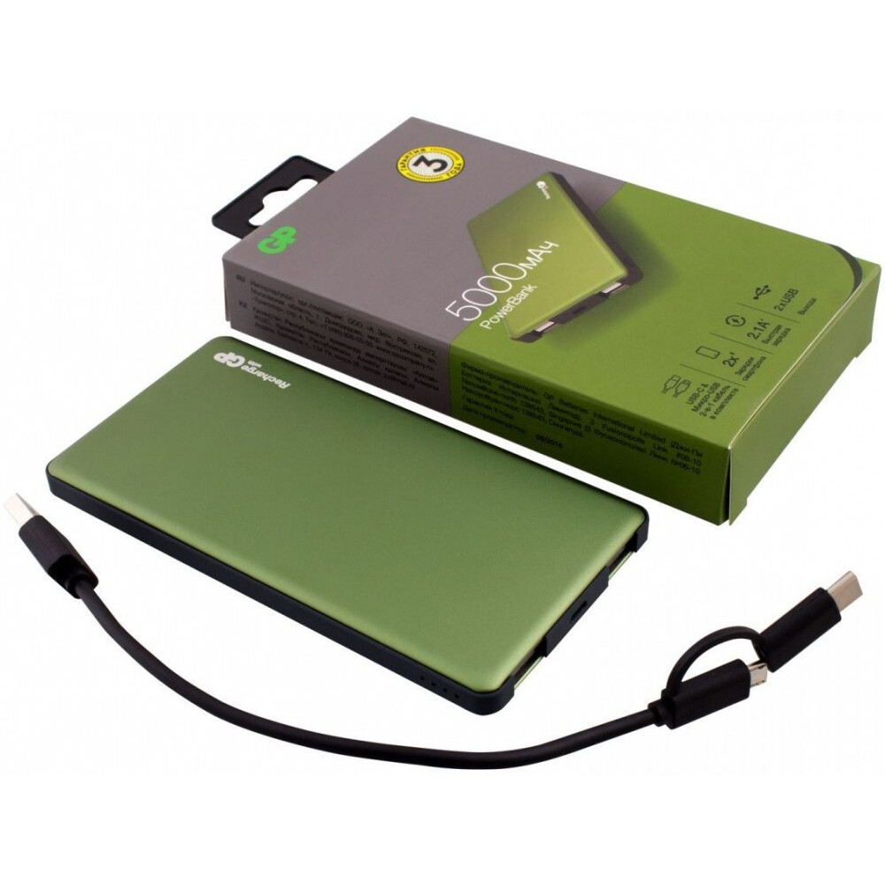 Внешний аккумулятор GP MP05MAG MP05 Green - фото 3