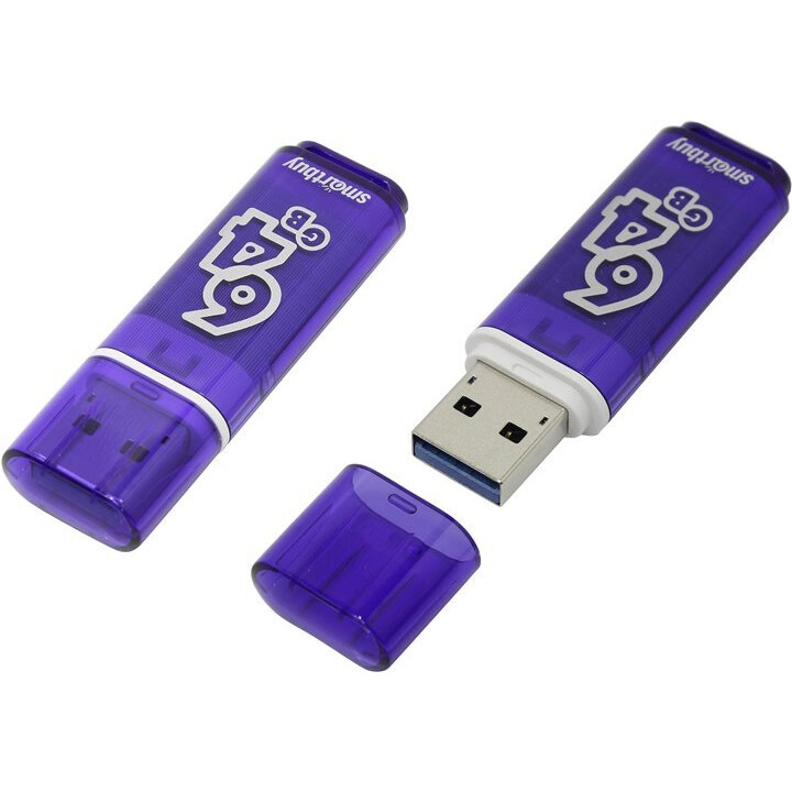 USB Flash накопитель 64GB SmartBuy Glossy Dark Blue (SB64GBGS-DB)