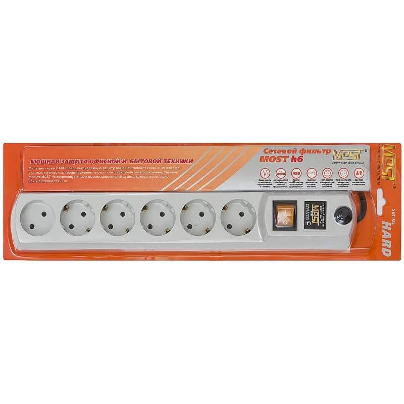 Сетевой фильтр Most H6 White 2м - фото 2