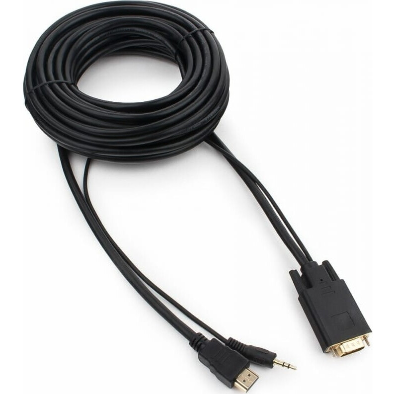 Кабель HDMI (M) - VGA (M), 10м, Gembird A-HDMI-VGA-03-10M