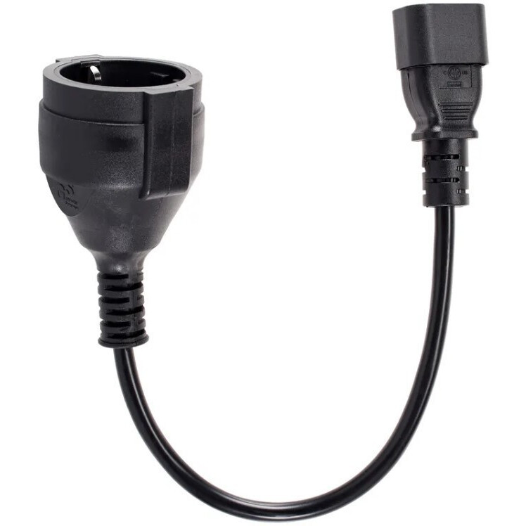 Переходник питания Schuko - C14, 0.15м, Telecom TE002-CU0.75-0.15M - фото 2