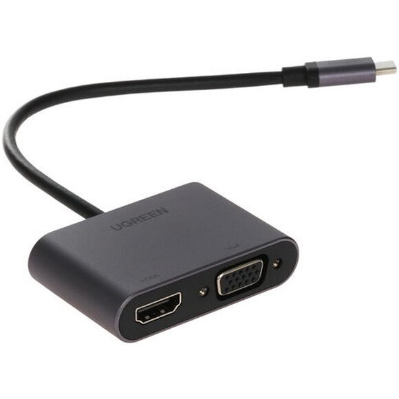 Док-станция UGREEN USB-C to HDMI + VGA Adapter Space Gray (CM162)