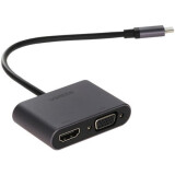 Док-станция UGREEN USB-C to HDMI + VGA Adapter Space Gray (CM162) (50505)
