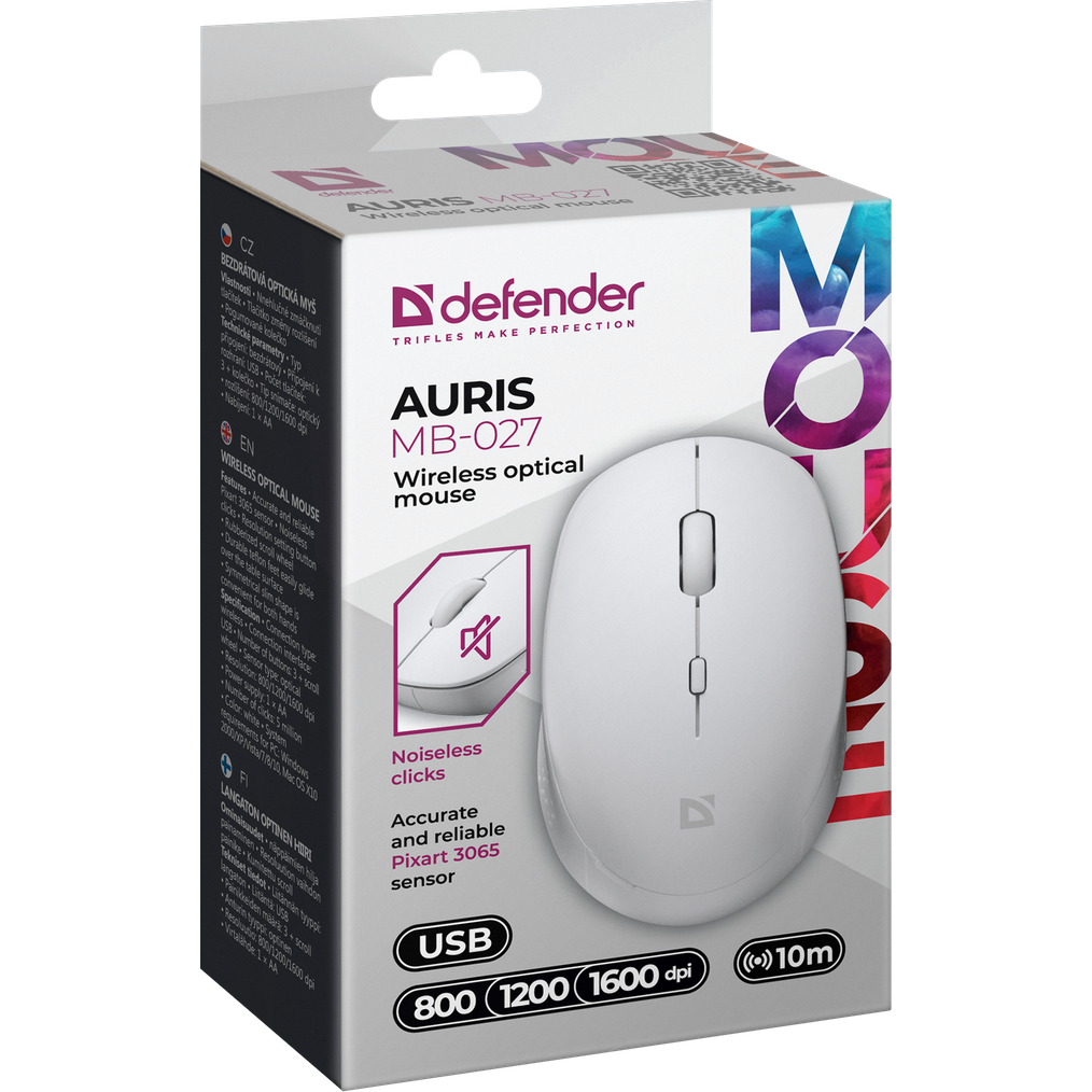 Мышь Defender Auris MB-027 White (52028) - фото 4