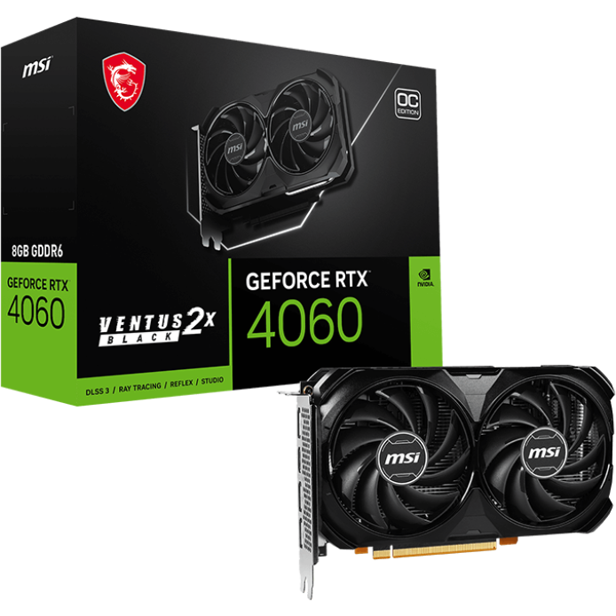 Видеокарта NVIDIA GeForce RTX 4060 MSI 8Gb (RTX 4060 VENTUS 2X BLACK 8G OC) - фото 5
