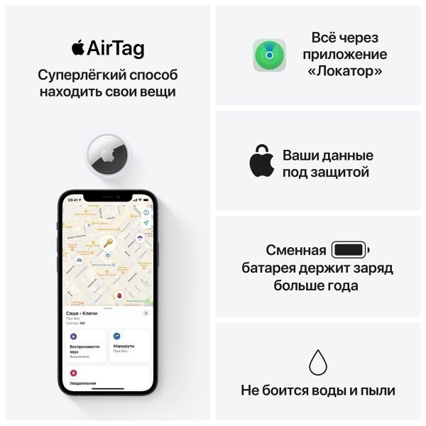 Метка Apple AirTag (MX532) - MX532(ZP,AM,X,CH)/A - фото 3