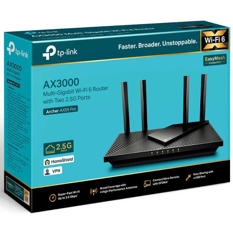 Wi-Fi маршрутизатор (роутер) TP-Link Archer AX55 Pro - фото 3