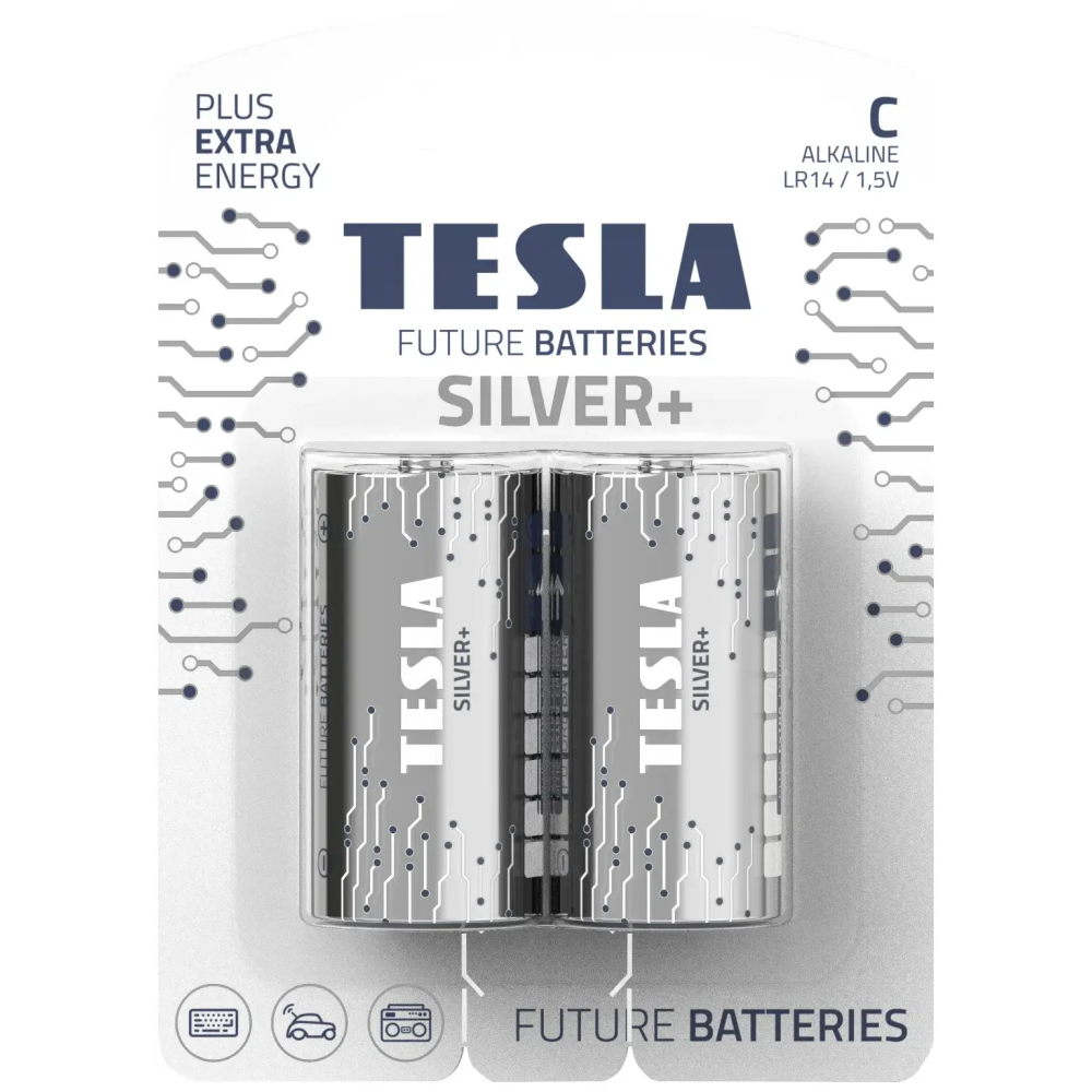 Батарейка TESLA Silver+ (C, 2 шт.) - 8594183392370