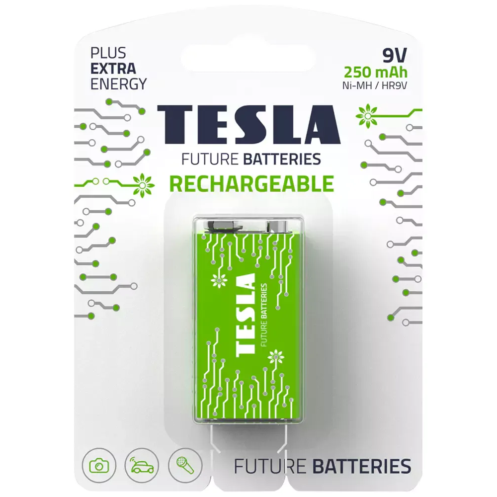 Аккумулятор TESLA Rechargeable+ (9V, 250mAh, 1 шт.) - 8594183392271