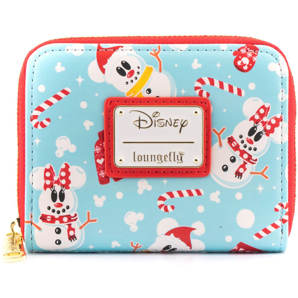 Кошелёк Loungefly Disney Seasonal Snowman Minnie Mickey AOP Zip Around Wallet