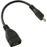 Переходник USB A (F) - microUSB B (M), 0.15м, ExeGate EX-OTG-USB2-AFmicroBM5P-0.15 (EX294760RUS)