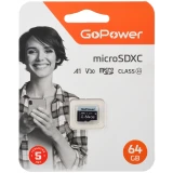 Карта памяти 64Gb MicroSD GoPower (00-00025677)