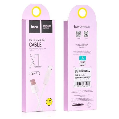 Кабель USB - USB Type-C, 1м, HOCO X1 White (HC-32045) - фото 2