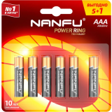 Батарейка Nanfu (AAA, 6 шт) (LR03-6B(5+1))