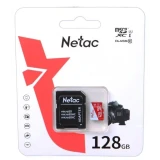 Карта памяти 128Gb MicroSD Netac P500 ECO + SD адаптер (NT02P500ECO-128G-R)