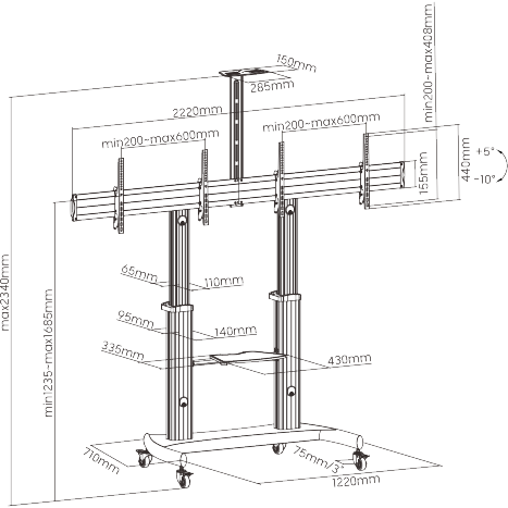 Мобильная стойка Wize Pro MH255 - фото 2