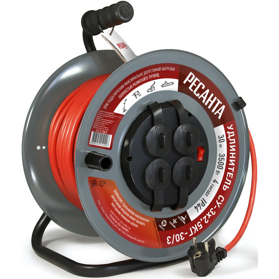 Сетевой удлинитель Ресанта СУ-3х2,5КГ-50/3 - 61/118/10