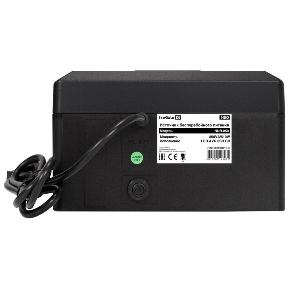 ИБП ExeGate NEO NNB-850.LED.AVR.8SH.CH - EX295012RUS - фото 3