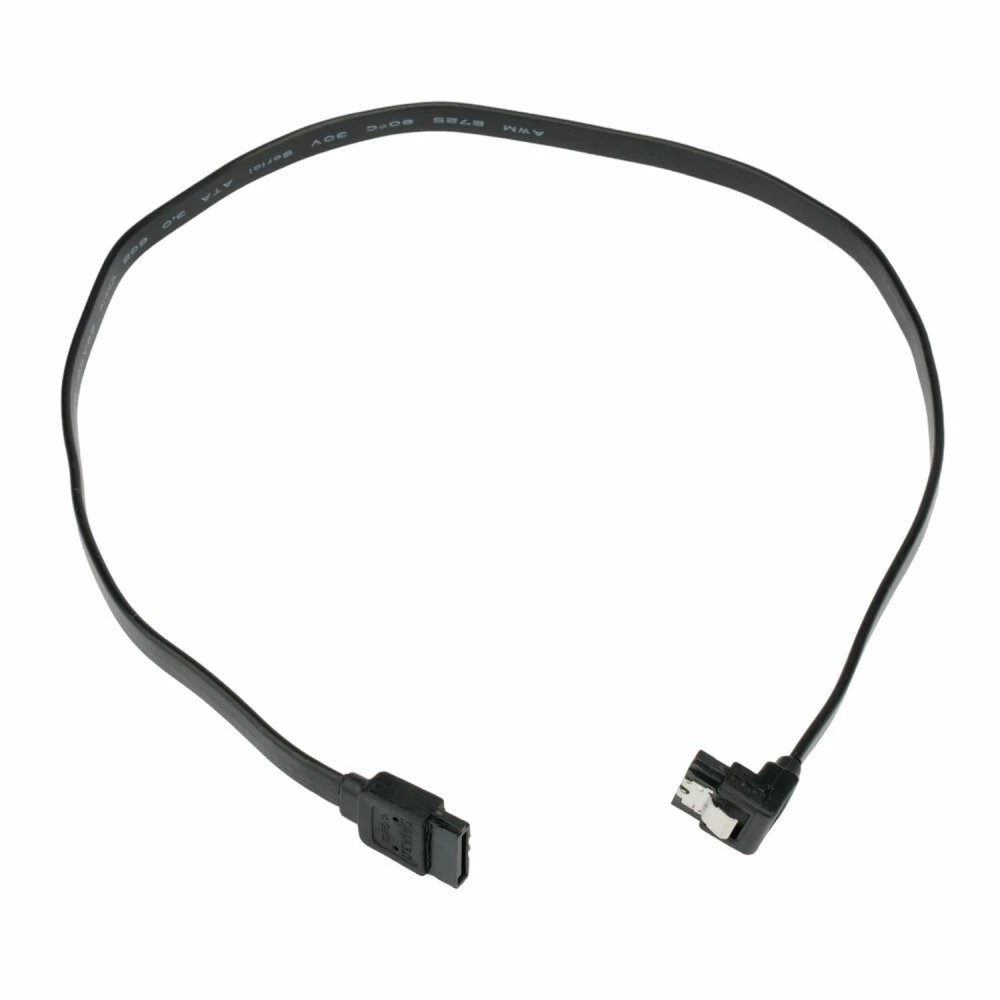 Кабель SATA - SATA, 0.5м, Cablexpert CC-SATAM-DATA90-BL-50CM - фото 2