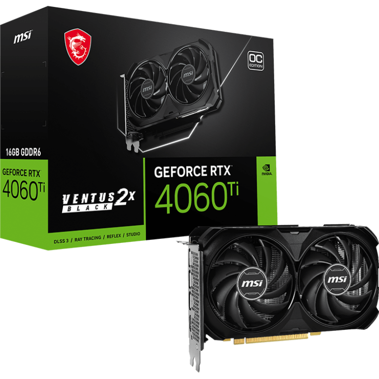 Видеокарта NVIDIA GeForce RTX 4060 Ti MSI 16Gb (RTX 4060 Ti VENTUS 2X BLACK 16G OC) - фото 5