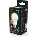 Светодиодная лампочка Gauss A60 2700K/4100K (10 Вт, E27) (102502110-T)