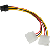 Переходник 2x Molex - PCI-E 6-pin, 0.2м, Cablexpert CC-PSU-63-15CM