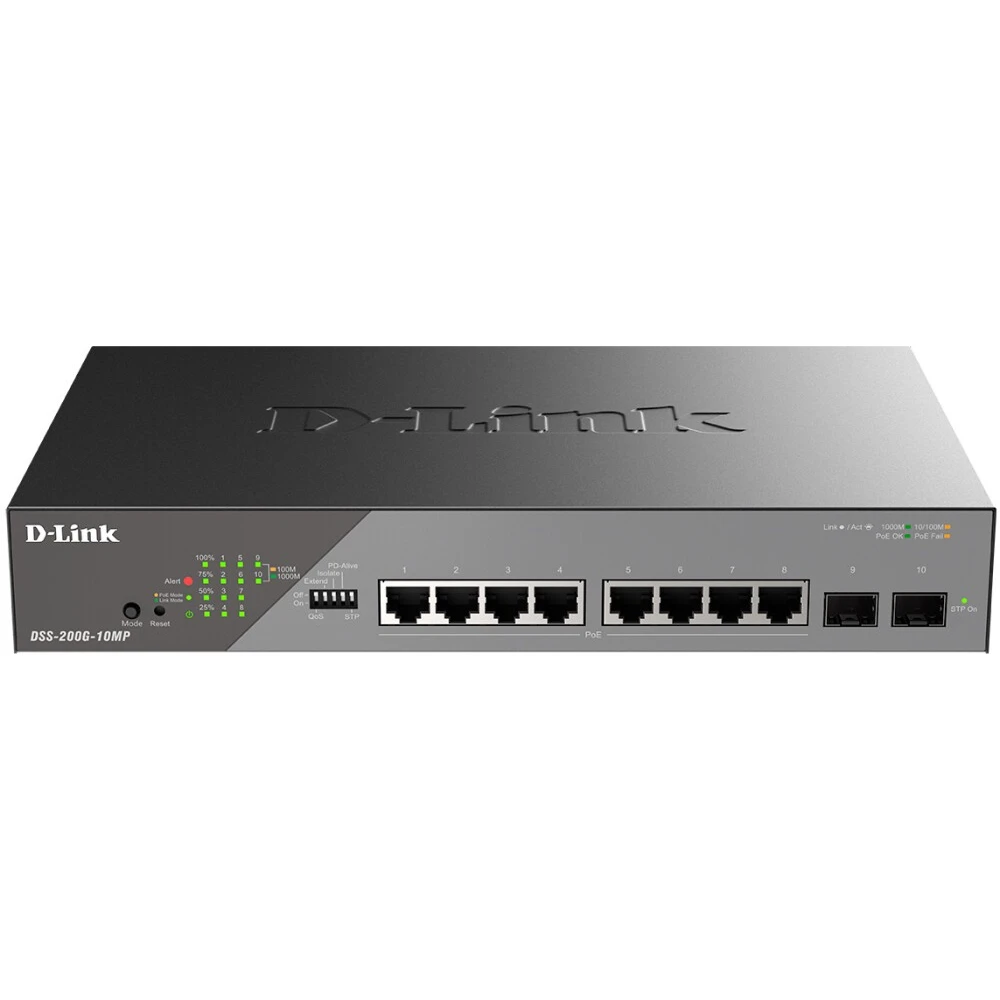 Коммутатор (свитч) D-Link DSS-200G-10MP