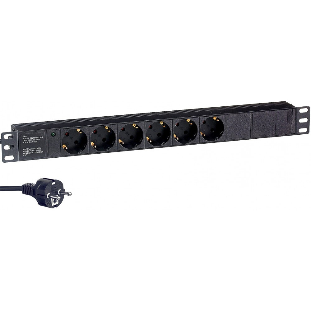 Блок розеток ExeGate PDU-19H602 Al-6S-EU2