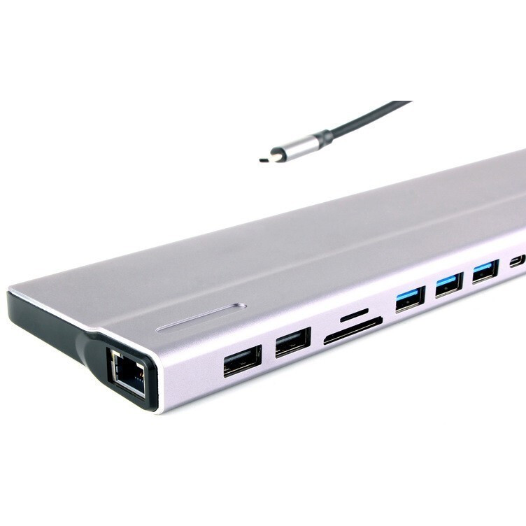 Док-станция VCOM 15 in 1 USB 3.2 Docking Station Space Gray (CU4703) - фото 3