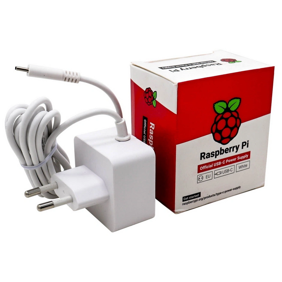 Адаптер питания для одноплатного компьютера Raspberry Pi USB-C Power Supply White