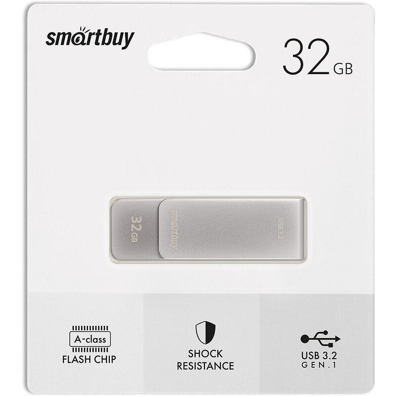 USB Flash накопитель 32Gb SmartBuy M1 Grey (SB032GM1G) - фото 3