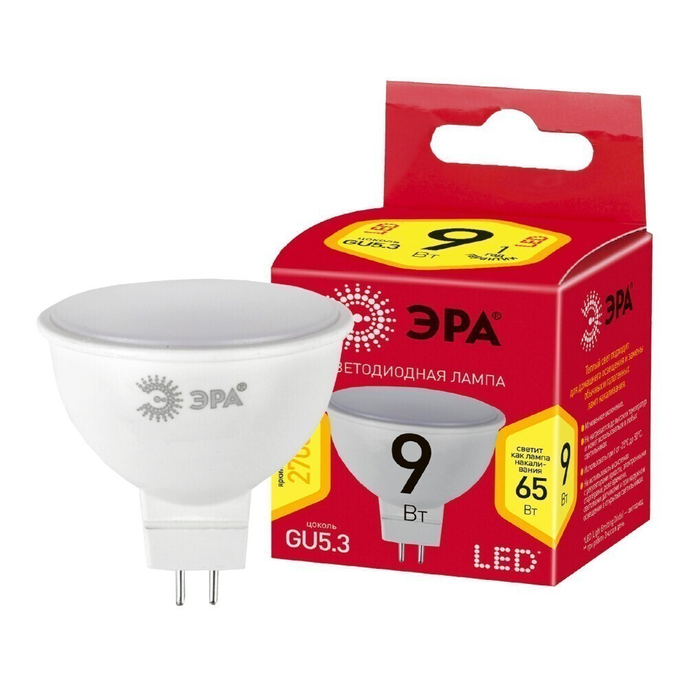 Светодиодная лампочка ЭРА RED LINE LED MR16-9W-827-GU5.3 (9 Вт, GU5.3) - Б0054239 - фото 2