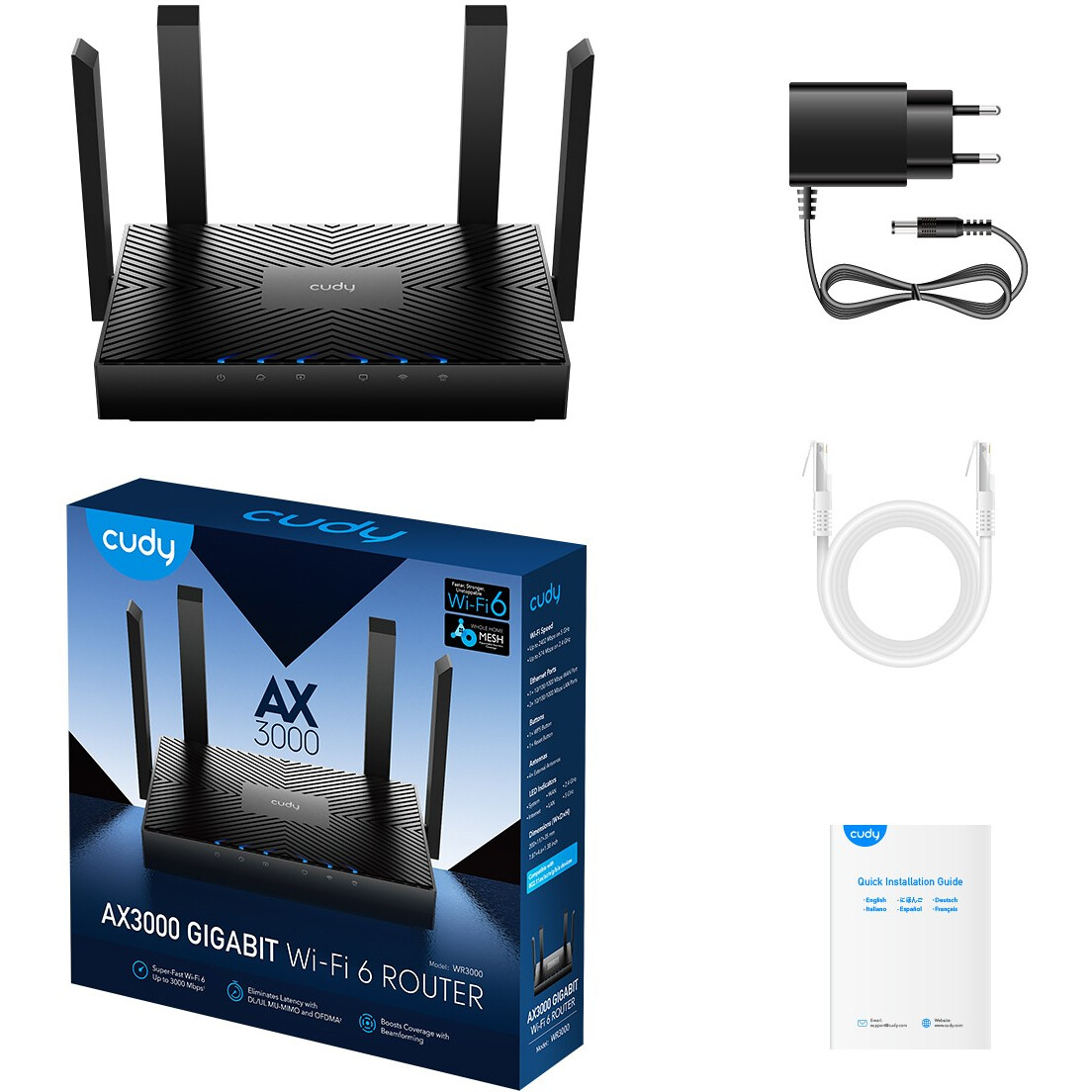 Wi-Fi маршрутизатор (роутер) Cudy WR3000 - фото 4