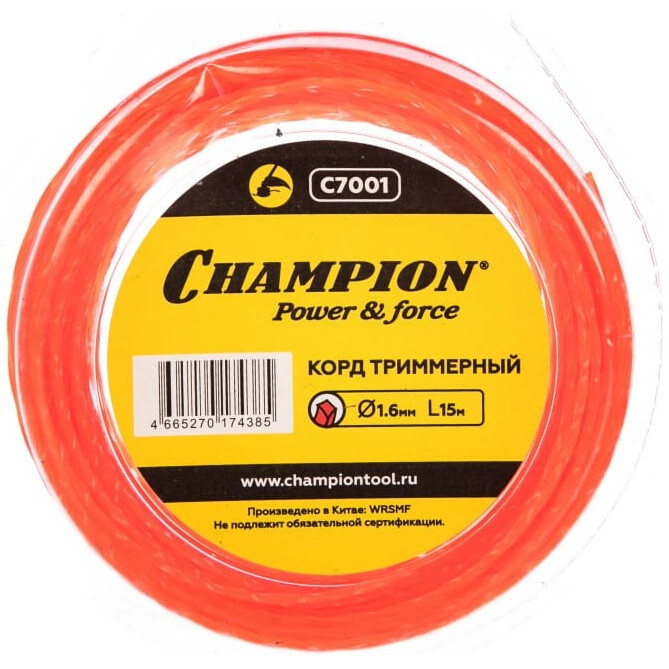Леска для триммера CHAMPION C7001