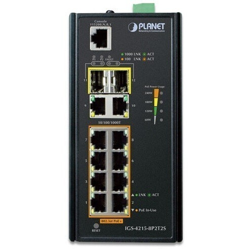 Коммутатор (свитч) PLANET IGS-4215-8P2T2S