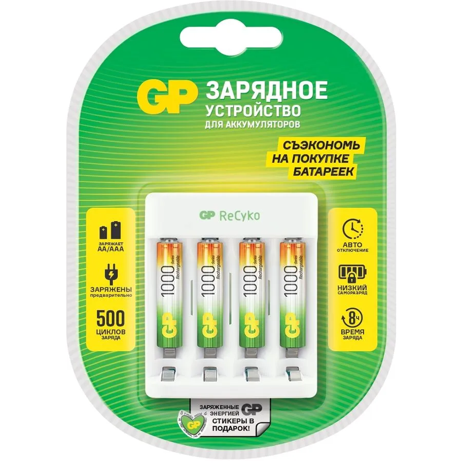 Зарядное устройство для аккумуляторов GP E411 + 4x AAA 1000mAh