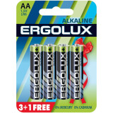 Батарейка Ergolux (AA, 4 шт) (12866)