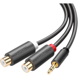 Кабель 3.5 Jack (M) - 2x RCA (F), 0.25м, UGREEN AV109 (10547)