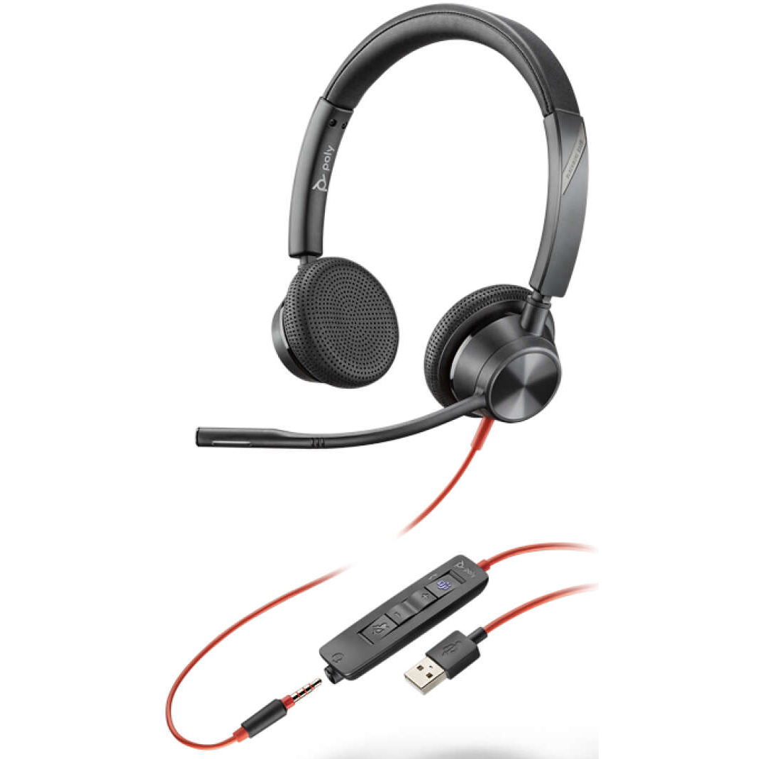 Гарнитура Plantronics (Poly) Blackwire 3325 Stereo USB-A Headset Teams - 214016-01/76J21AA