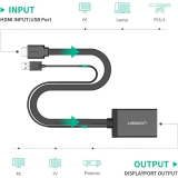Переходник DisplayPort (F) - HDMI (M) + USB, UGREEN MM107 (40238)