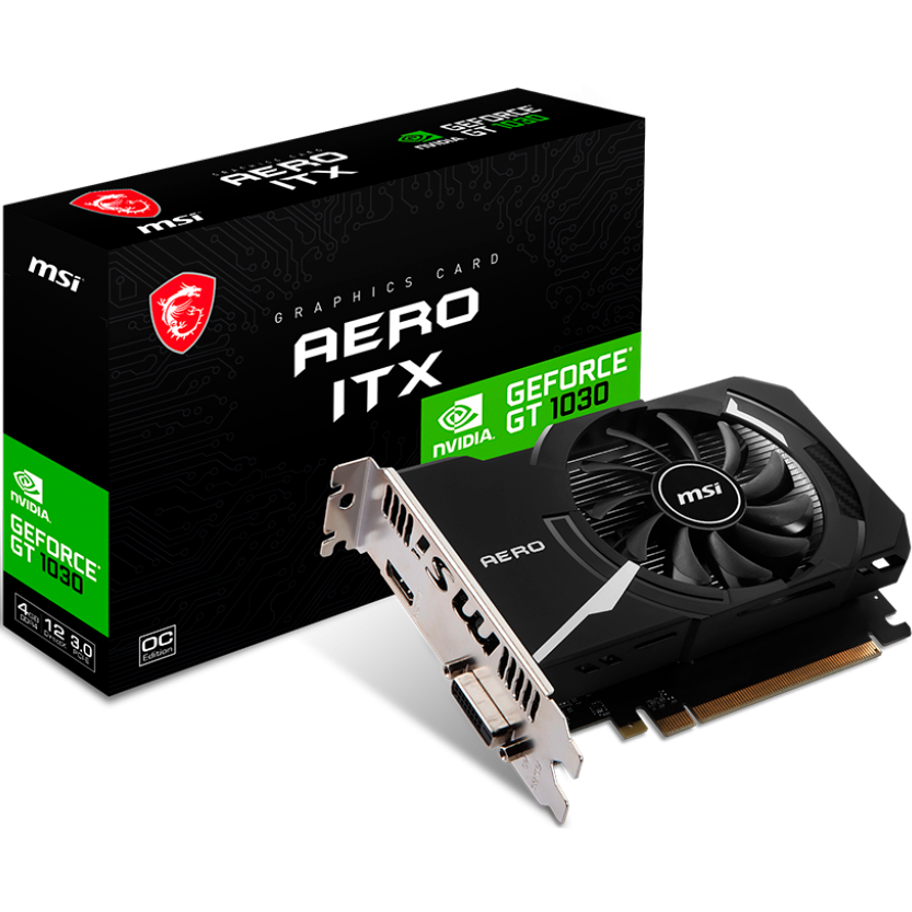 Видеокарта NVIDIA GeForce GT 1030 MSI 4GB (GT 1030 AERO ITX 4GD4 OC) - фото 5