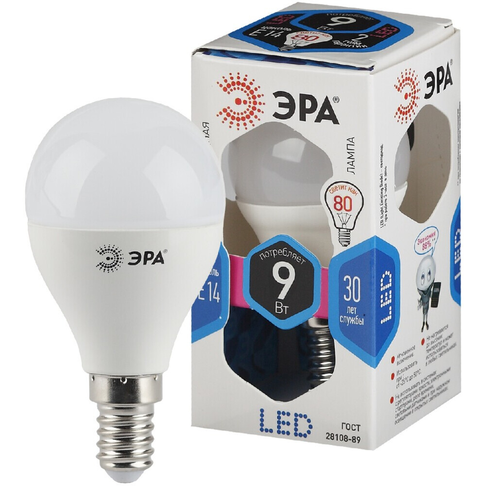 Светодиодная лампочка ЭРА STD LED P45-9W-840-E14 (9 Вт, E14) - Б0029042