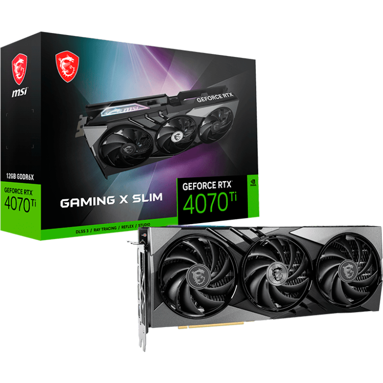 Видеокарта NVIDIA GeForce RTX 4070 Ti MSI 12Gb (RTX 4070 Ti GAMING X SLIM 12G) - фото 7