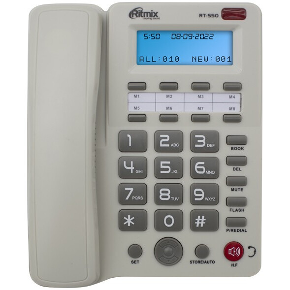 Проводной телефон Ritmix RT-550 White