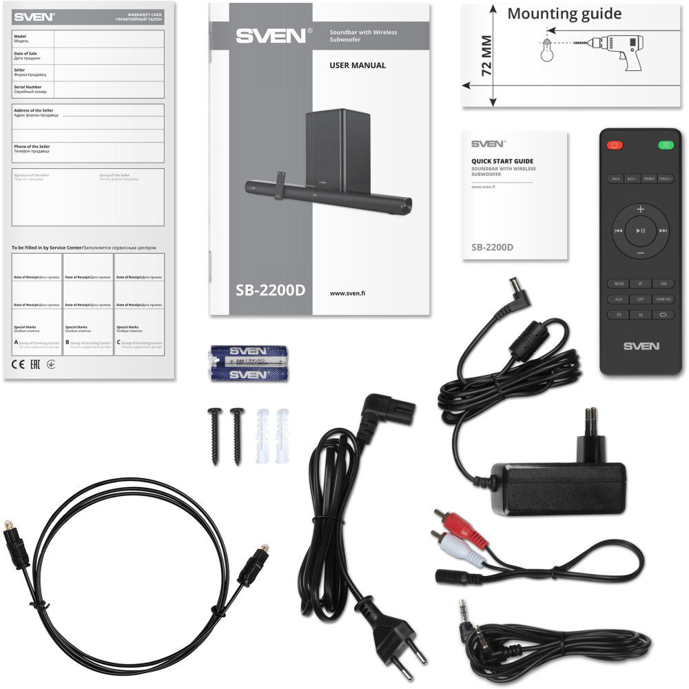 Звуковая панель Sven SB-2200D - SV-020811 - фото 13