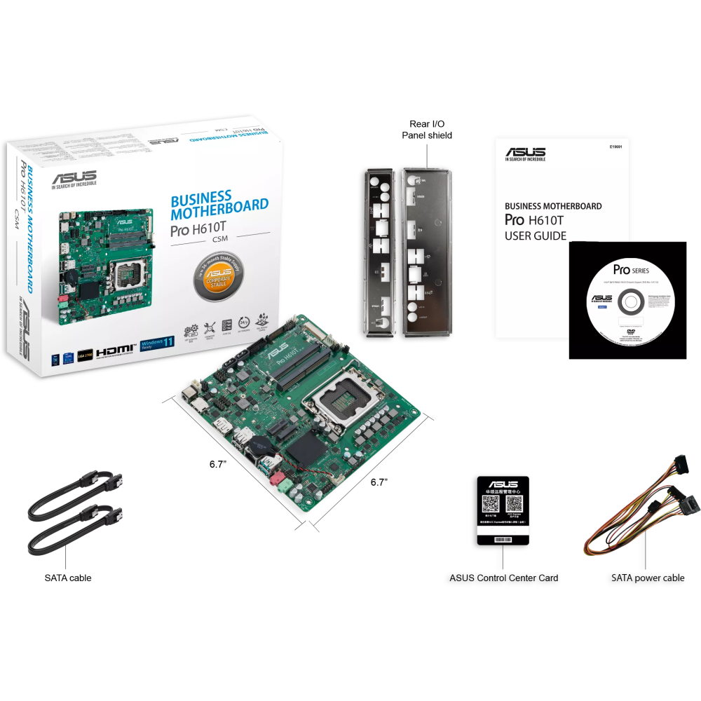 Материнская плата ASUS PRO H610T-CSM - фото 5