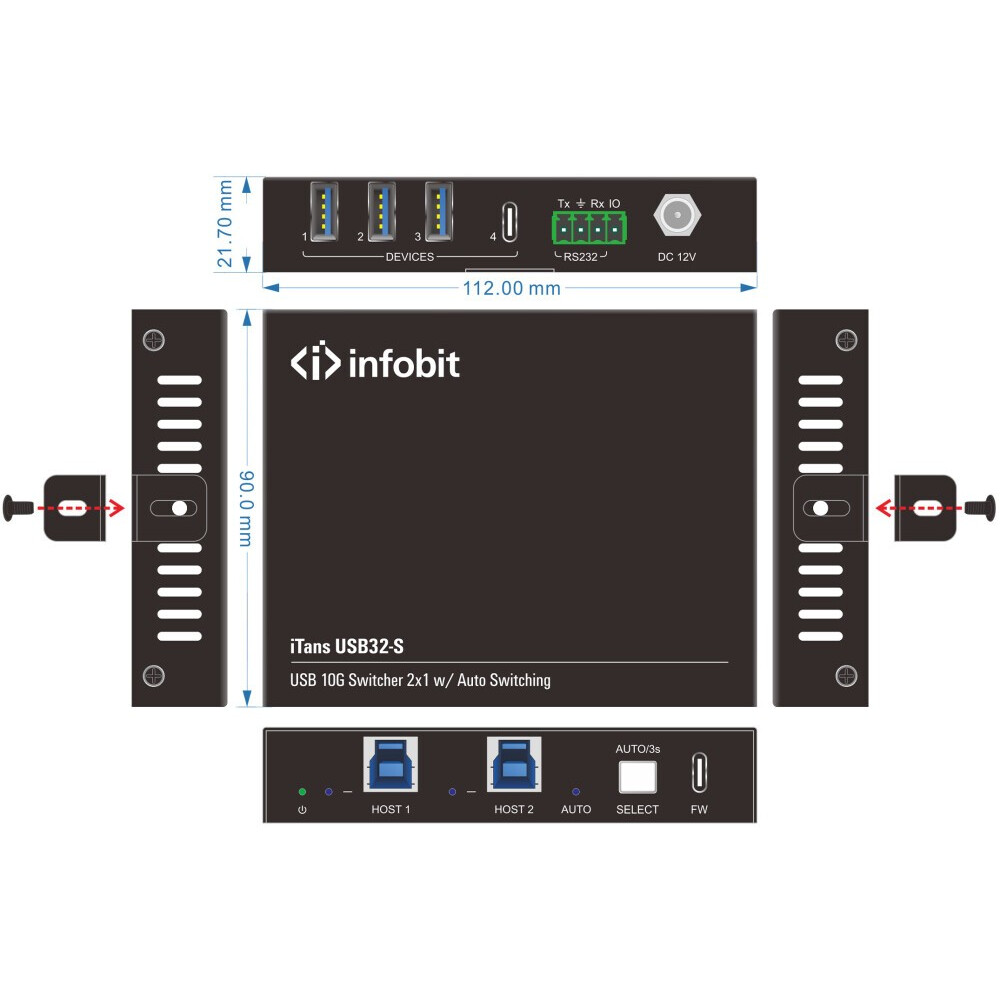 Переключатель USB Infobit iTrans USB32-S - фото 4