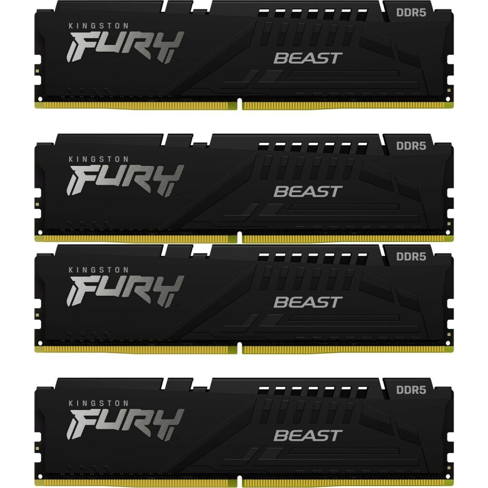 Оперативная память 128GB DDR5 5200MHz Kingston Fury Beast Black (KF552C40BBK4-128) (4x32GB KIT)